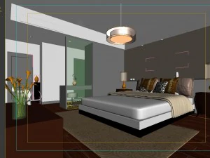 stylish modern bedroom 1812 3D Model
