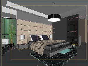 stylish modern bedroom 1813 3D Model