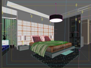 stylish modern bedroom 1813 3D Model