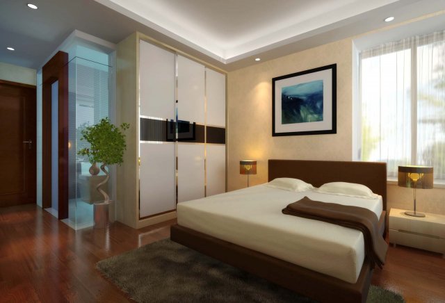 stylish modern bedroom 1814 3D 모델 .c4d .max .obj .3ds .fbx .stl .blend 