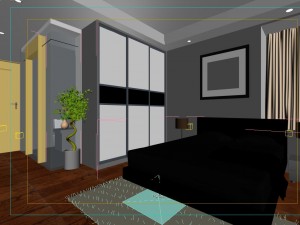 stylish modern bedroom 1814 3D 모델