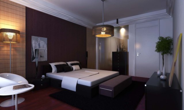 stylish modern bedroom 1817 3Dモデル .c4d .max .obj .3ds .fbx .stl .blend 