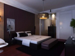 стильна сучасна спальня 1817 3D Модель