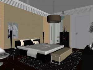 stylish modern bedroom 1817 3D Model