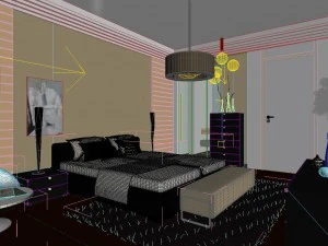 stylish modern bedroom 1817 3D Model