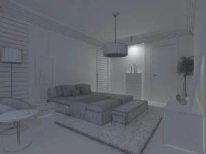 stylish modern bedroom 1818 3D Model