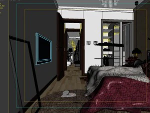 stylish modern bedroom 1818 3D Model