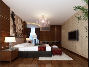 stylish modern bedroom 1819 3D Model