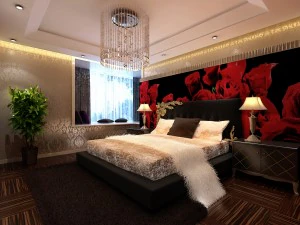 stylish modern bedroom 1820 3D Model