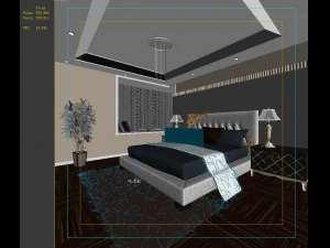 stylish modern bedroom 1820 3D Model
