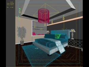 stylish modern bedroom 1820 3D Model