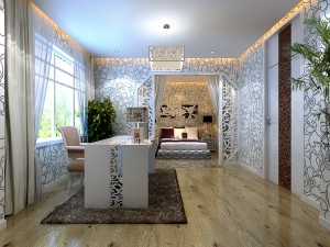 stylish modern bedroom 1822 3D Model