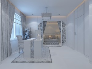 stylish modern bedroom 1822 3D Model