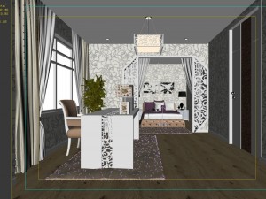 stylish modern bedroom 1822 3D Model