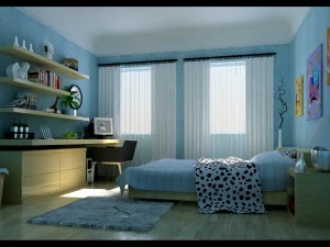 elegante camera da letto moderna 1823 Modello 3D