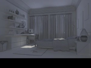stylish modern bedroom 1823 3D Model