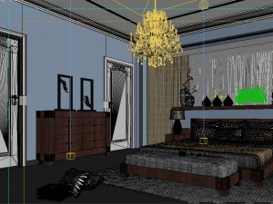 stylish modern bedroom 1824 3D Model