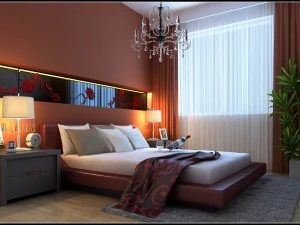 stylish modern bedroom 1828 3D Model