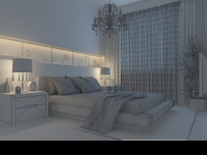 stylish modern bedroom 1828 3D Модель