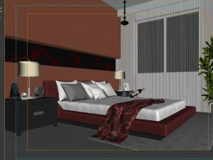 stylish modern bedroom 1828 3D Model