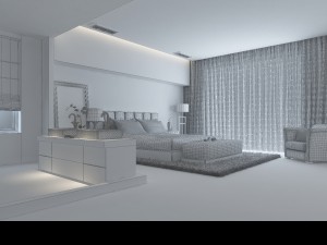 stylish modern bedroom 1829 Model 3D