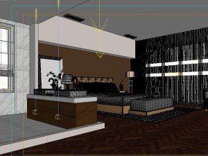 stylish modern bedroom 1829 Model 3D