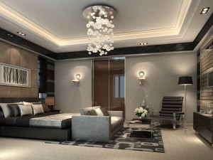 stylish modern bedroom 1830 3D Model