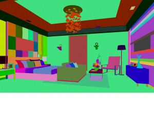 stylish modern bedroom 1830 Model 3D