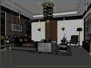 stylish modern bedroom 1830 Model 3D