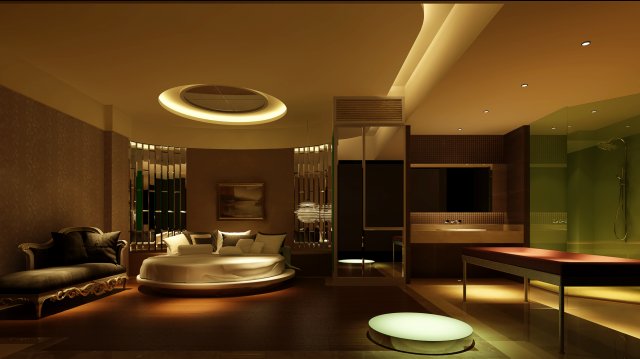 stylish modern bedroom 1832 3D Model .c4d .max .obj .3ds .fbx .stl .blend 