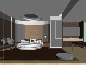 stylish modern bedroom 1832 3D Model