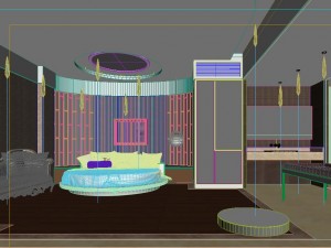 stylish modern bedroom 1832 3D Model