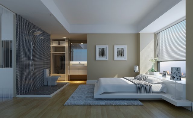 stylish modern bedroom 1833 Modèle 3D .c4d .max .obj .3ds .fbx .stl .blend 