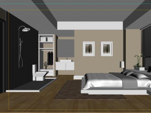 stylish modern bedroom 1833 Modèle 3D
