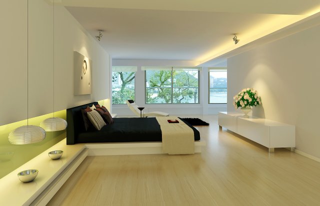 stylish modern bedroom 1834 3D Model .c4d .max .obj .3ds .fbx .stl .blend 