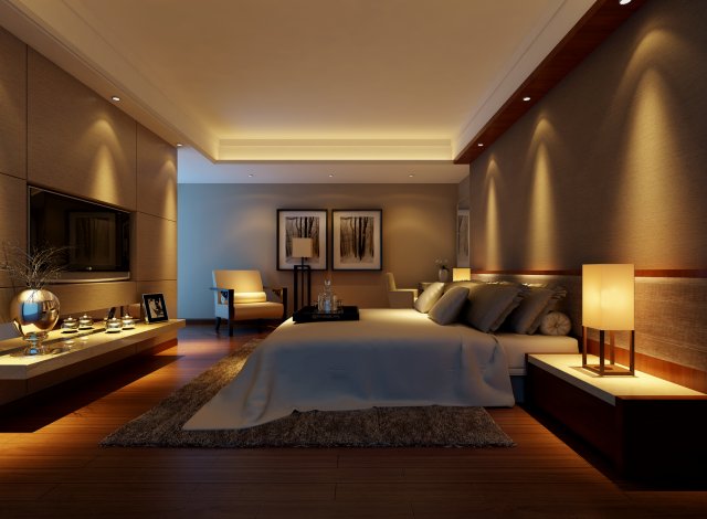 stylish modern bedroom 1835 Modelo 3D .c4d .max .obj .3ds .fbx .stl .blend 