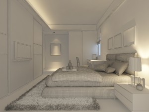 stylish modern bedroom 1836 3D Model