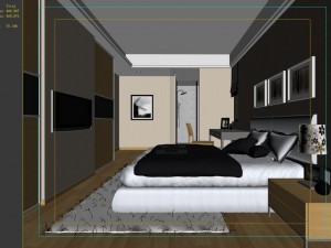 stylish modern bedroom 1836 3D Model