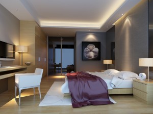 stylish modern bedroom 1837 3D Model