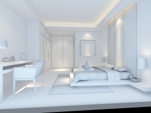 stylish modern bedroom 1837 3D Модель