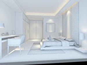 stylish modern bedroom 1837 3D Model