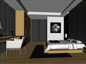 stylish modern bedroom 1837 3D Модель