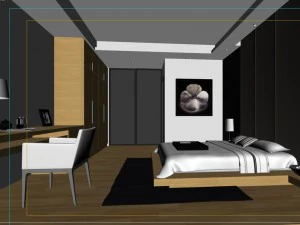 stylish modern bedroom 1837 3D Model