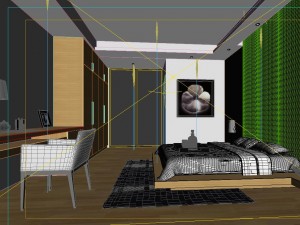 stylish modern bedroom 1837 3D Модель
