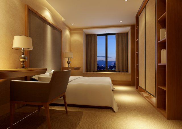 stylish modern bedroom 1838 3D Модель .c4d .max .obj .3ds .fbx .stl .blend 