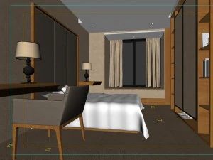 stylish modern bedroom 1838 3D Model