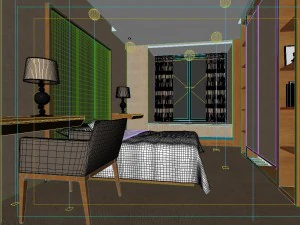 stylish modern bedroom 1838 3D Model