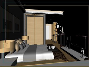stylish modern bedroom 1839 3D Model
