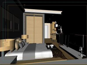 stylish modern bedroom 1839 3D Model