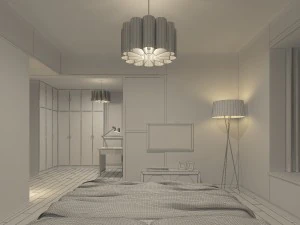 stylish modern bedroom 1840 3D Model
